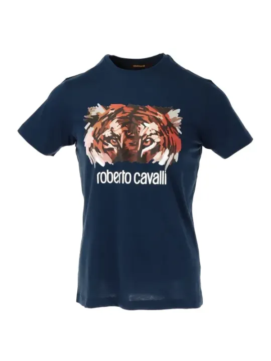 Roberto Cavalli Tiger Gesichts T-Shirt