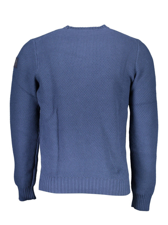 Sweaters Chic Blue Round Neck Recycled Fiber Sweater 130,00 € 8300825454678 | Planet-Deluxe