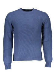 Sweaters Chic Blue Round Neck Recycled Fiber Sweater 130,00 € 8300825454678 | Planet-Deluxe