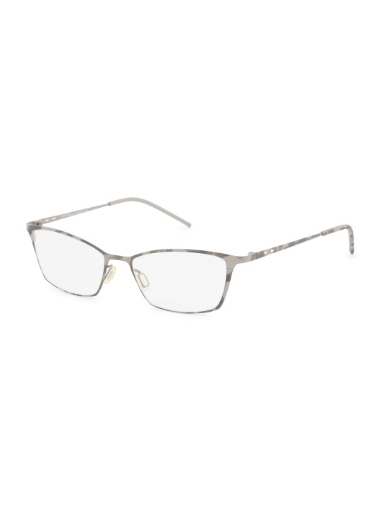 Schwarze, geometrische Brille mit Grau-Akzenten