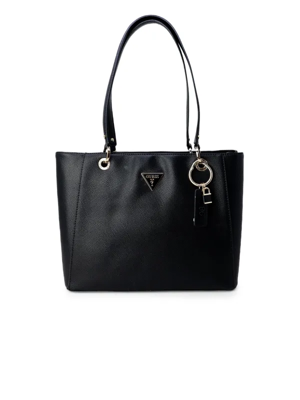 Schwarze Guess Handtasche mit Reißverschluss Schwarze Guess Handtasche mit Reißverschluss