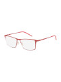 Rote Brille mit klaren Gläsern