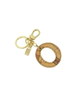 Leder Schlüsselanhänger mit Geo-Print