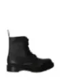 Schwarzer Dr. Martens Lederstiefel Seitenansicht