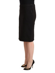 Skirts Chic Black Pencil Skirt Knee Length 300,00 € 8058301885576 | Planet-Deluxe