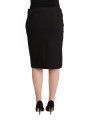 Skirts Chic Black Pencil Skirt Knee Length 300,00 € 8058301885576 | Planet-Deluxe