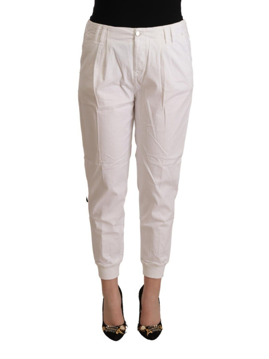 Jeans & Pants Chic White Tapered Cropped Pants 400,00 € 7333413044525 | Planet-Deluxe