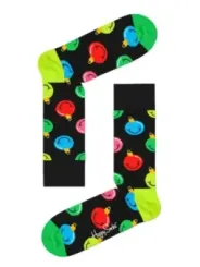 Bunte Weihnachtssocken mit Smiley-Gesicht