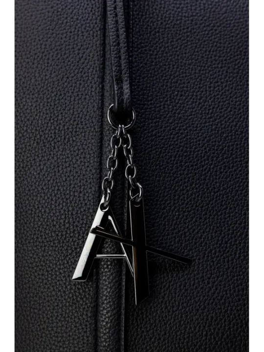 Schwarze Armani Exchange Handtasche Leder