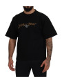 T-Shirts Elegant Black Cotton Blend Crewneck T-Shirt 840,00 € 8057142323742 | Planet-Deluxe