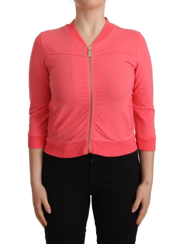 Sweaters Elegant Pink Full Zip Sweater 250,00 € 7333413044891 | Planet-Deluxe
