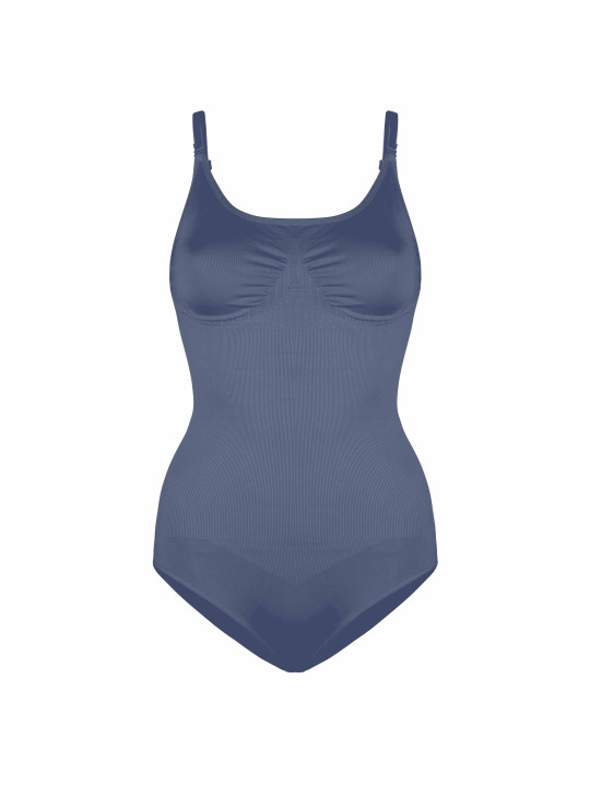 Navy-blauer gerippter Badeanzug Bodyboo