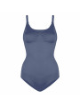 Navy-blauer gerippter Badeanzug Bodyboo