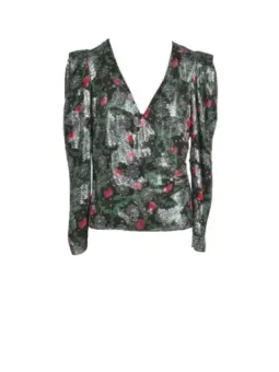 Bluse mit floralem Muster schwarz