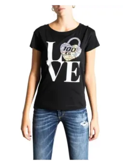 Love Moschino Herzschloss T-Shirt Damen