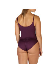 Burgundy V-neck shaping bodysuit