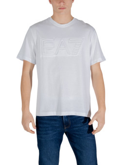 Weißes EA7 Baumwoll-Oversize-T-Shirt