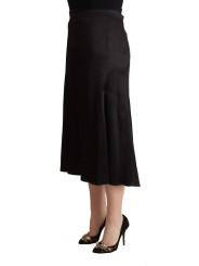 Skirts Elegant High Waist Midi Black Skirt 500,00 € 7333413044778 | Planet-Deluxe