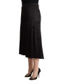 Skirts Elegant High Waist Midi Black Skirt 500,00 € 7333413044778 | Planet-Deluxe