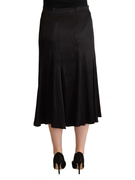 Skirts Elegant High Waist Midi Black Skirt 500,00 € 7333413044778 | Planet-Deluxe