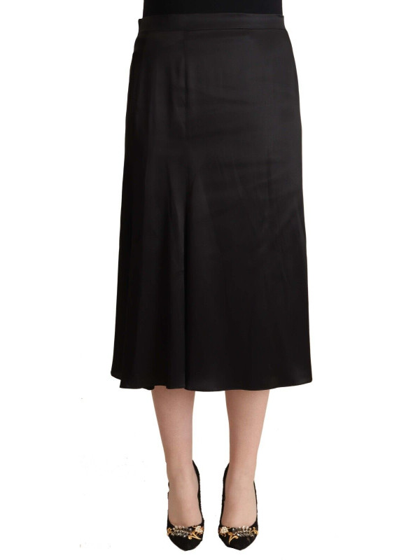 Skirts Elegant High Waist Midi Black Skirt 500,00 € 7333413044778 | Planet-Deluxe