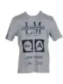 Grauer Moschino T-Shirt mit Kassetten-Design