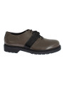 Flat Shoes Elegant Gray Brown Leather Lace-up Shoes 360,00 € 7333413010759 | Planet-Deluxe