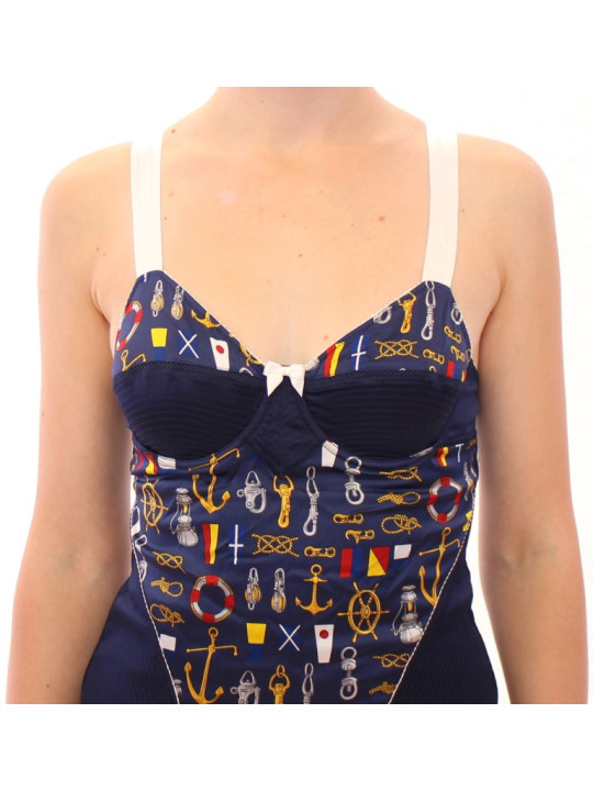 Tops & T-Shirts Blue Sailor Motif Stretch Tank Top 750,00 € 7333413033741 | Planet-Deluxe