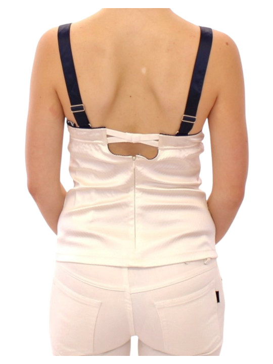 Tops & T-Shirts White Sailor Motif Stretch Tank Top 750,00 € 7333413028266 | Planet-Deluxe