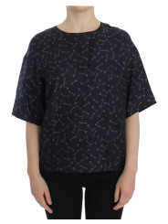 Tops & T-Shirts Enchanted Sicily Silk Blouse with Gold Keys Print 710,00 € 8050442562314 | Planet-Deluxe