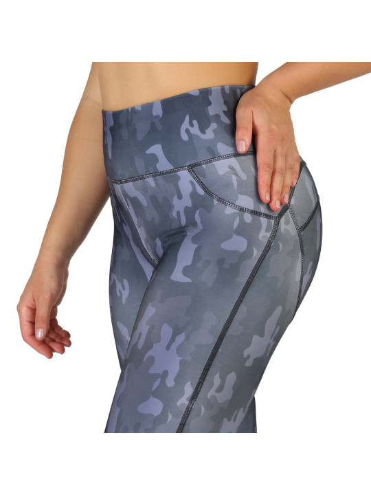 Graue Camo-Leggings mit hoher Taille