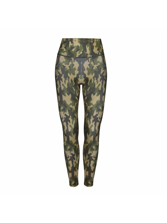 Grüne Camo-Leggings mit 3D-Textur