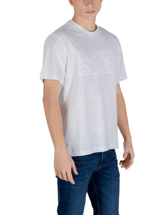 Weißes EA7 Logo T-Shirt Herren