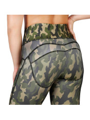 Grüne Camo-Leggings mit hoher Taille