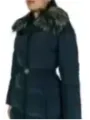 Dunkelgraue Guess Daunenjacke mit Pelz