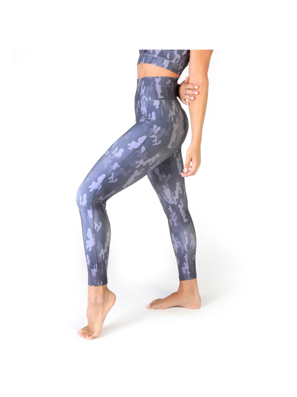 Graue Camo Sportleggings hochtailliert Graue Camo Sportleggings hochtailliert
