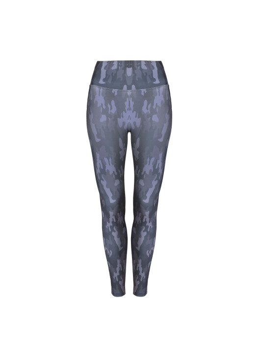 Graue Camo-Leggings mit hoher Taille