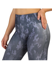 Dunkelgraue Camo-Leggings mit hohem Bund