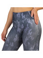 Dunkelgraue Camo-Leggings mit hohem Bund