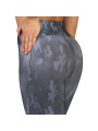 Glänzende Camo-Leggings mit hohem Bund
