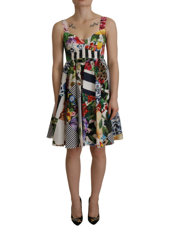 Dresses Elegant Patchwork Mini Dress in Vibrant Multicolor 2.700,00 € 8057155984176 | Planet-Deluxe