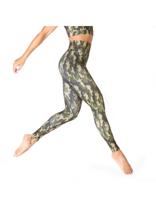 Grüne Camo-Leggings für sportliche Frauen
