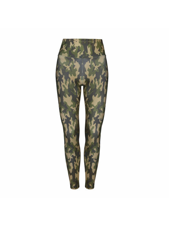 Grüne Camo-Leggings mit hohem Bund