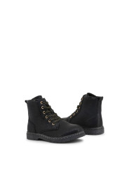 Schwarze Lederstiefel robuster Arbeitsstil