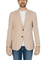 Beiger Wollblazer mit zwei Knöpfen