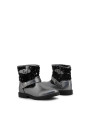 Silberne Stiefeletten mit schwarzen Pailletten