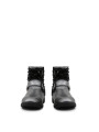 Silberne Damenstiefeletten mit Riemen