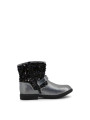 Silberne Metallic Leder Stiefeletten Shone