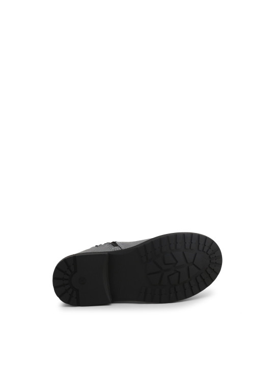 Silberne Lederstiefeletten für Damen