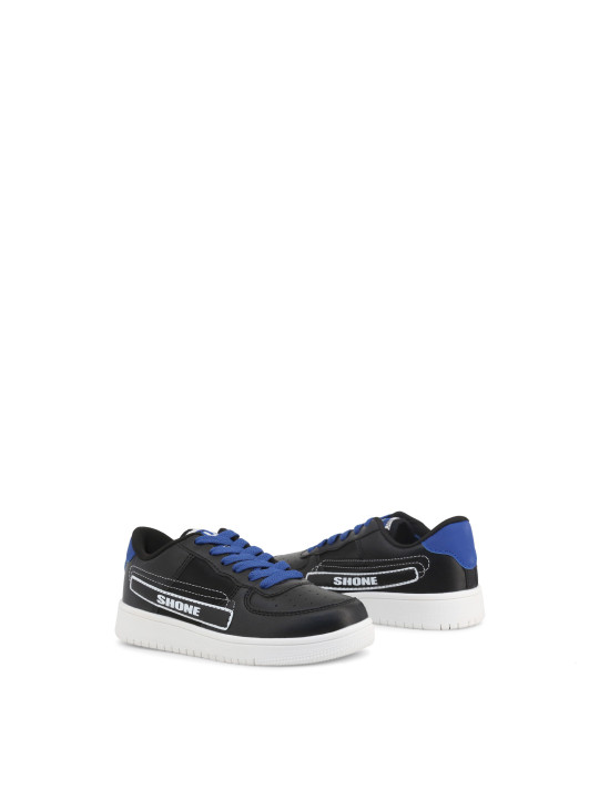 Schwarze Sneaker mit blauen Akzenten